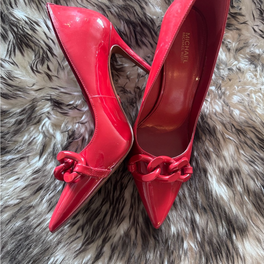 Michael Kors Bright Red Patent Pointed-Toe Pumps